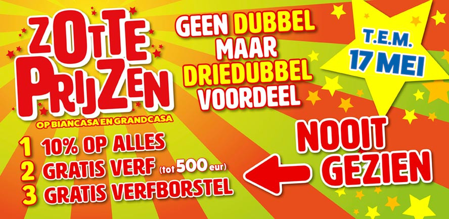Zotte prijzen actie Chalet Center
